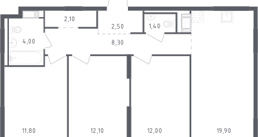 3-к. квартира, 73&nbsp;м²