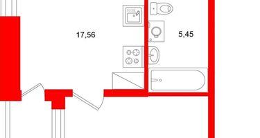 1-к. квартира, 40 м²