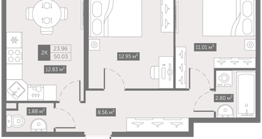 2-к. квартира, 49&nbsp;м²