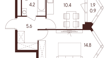1-к. квартира, 35&nbsp;м²