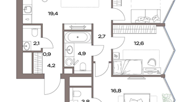4-к. квартира, 81&nbsp;м²