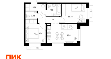 2-к. квартира, 48 м²