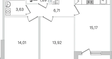 2-к. квартира, 57&nbsp;м²