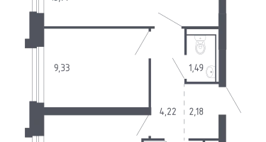 2-к. квартира, 45&nbsp;м²