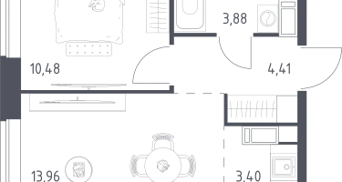 Студия, 36&nbsp;м²