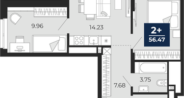2-к. квартира, 51&nbsp;м²