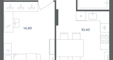 1-к. квартира, 39&nbsp;м²