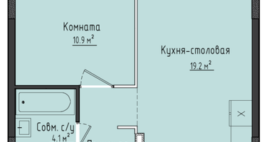 1-к. квартира, 39&nbsp;м²