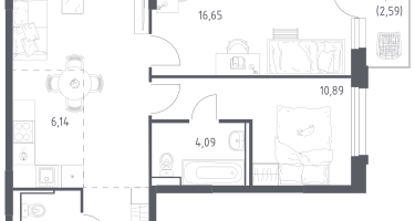 Студия, 65&nbsp;м²