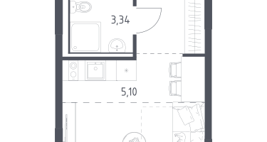 Студия, 22&nbsp;м²