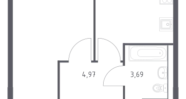 1-к. квартира, 34&nbsp;м²