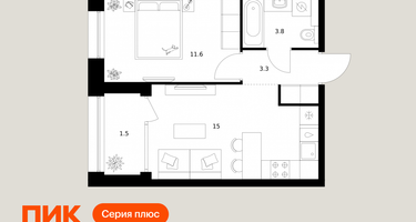 1-к. квартира, 35&nbsp;м²