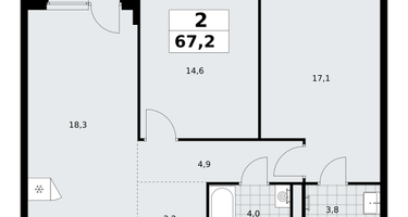 2-к. квартира, 67&nbsp;м²