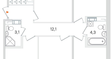 4-к. квартира, 102&nbsp;м²