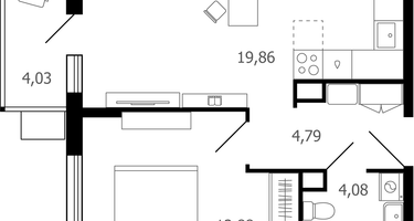 2-к. квартира, 43&nbsp;м²