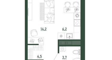 Студия, 28&nbsp;м²