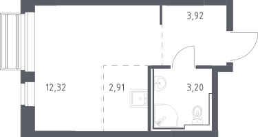 Студия, 22&nbsp;м²