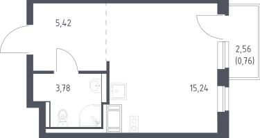 Студия, 25&nbsp;м²