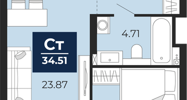 Студия, 33 м²