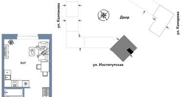 Студия, 27 м²