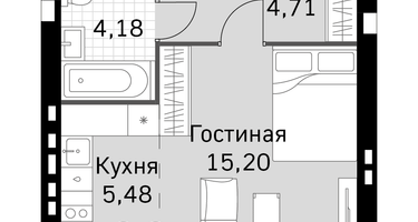 1-к. квартира, 29 м²