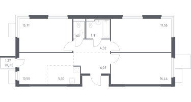 Студия, 80&nbsp;м²