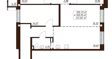 4-к. квартира, 105&nbsp;м²