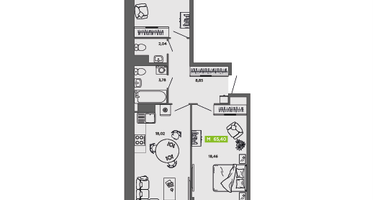 Студия, 65&nbsp;м²