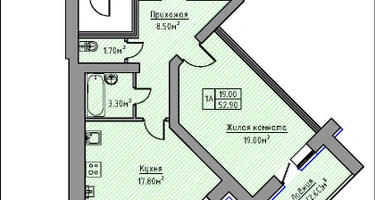 1-к. квартира, 52&nbsp;м²
