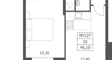 1-к. квартира, 46&nbsp;м²
