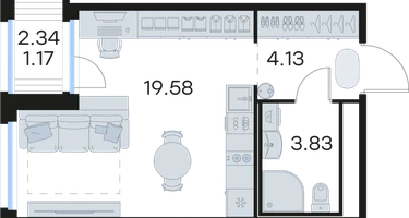 Студия, 28&nbsp;м²