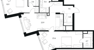 Студия, 88&nbsp;м²