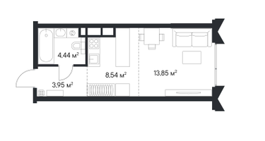 Студия, 30 м²