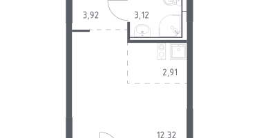Студия, 22&nbsp;м²