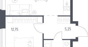 1-к. квартира, 36&nbsp;м²