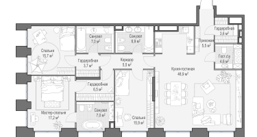 5-к. квартира, 148 м²