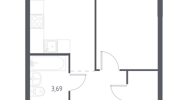 1-к. квартира, 33&nbsp;м²