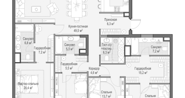 1-к. квартира, 176&nbsp;м²