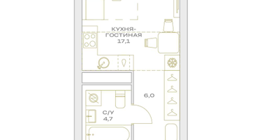 Студия, 27 м²