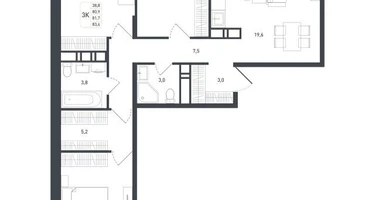 3-к. квартира, 81&nbsp;м²