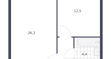 1-к. квартира, 51&nbsp;м²