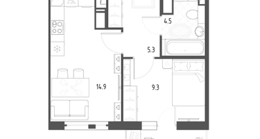 1-к. квартира, 35&nbsp;м²
