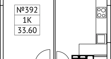 1-к. квартира, 33&nbsp;м²