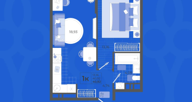 1-к. квартира, 40&nbsp;м²