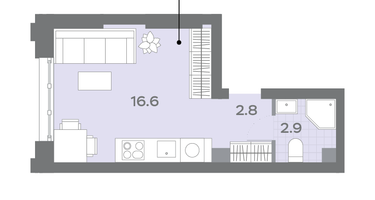 Студия, 22&nbsp;м²