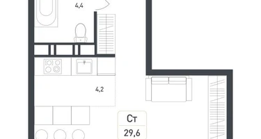 Студия, 29&nbsp;м²
