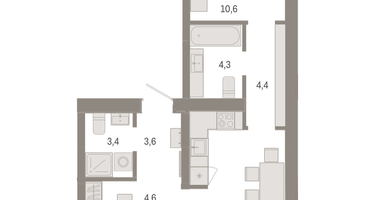 2-к. квартира, 64&nbsp;м²