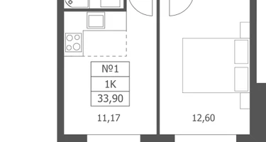 1-к. квартира, 33&nbsp;м²