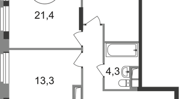 2-к. квартира, 68 м²