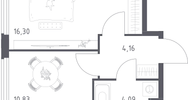 1-к. квартира, 35&nbsp;м²
